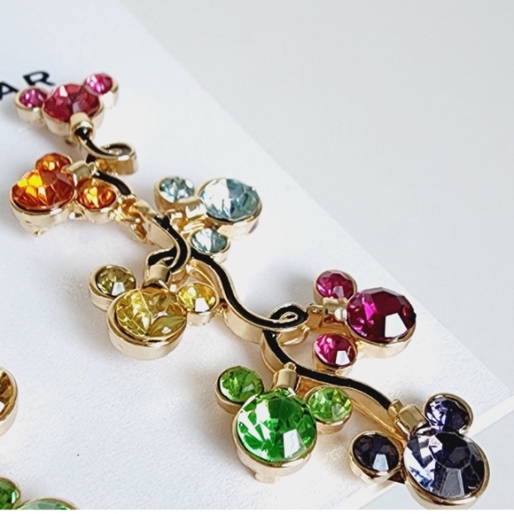Disney X Baublebar Mickey Mouse Colorful Rhinestone Drop Earrings - Picture 3 of 4